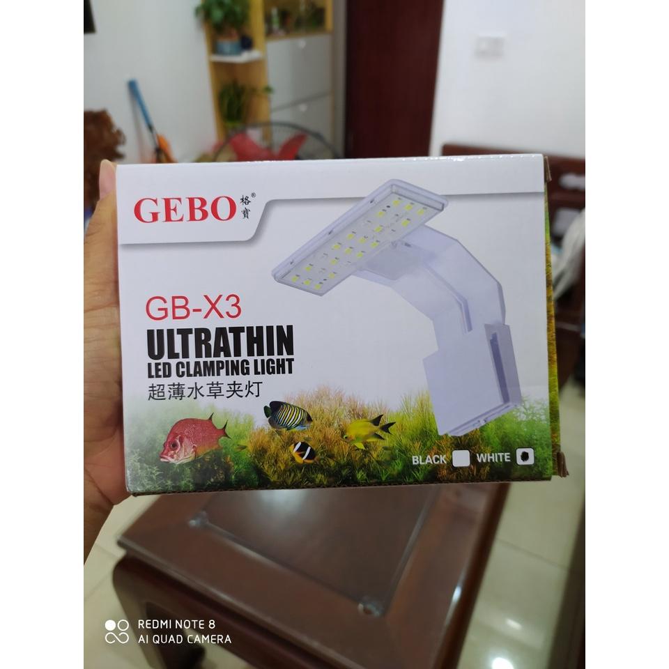 ĐÈN LED KẸP MINI X3 GeBo- Đổi Màu - ĐÈN THUỶ SINH CHO HỒ 20-30cm Đèn Led kẹp thành bể cá dáng cong, sang trọng
