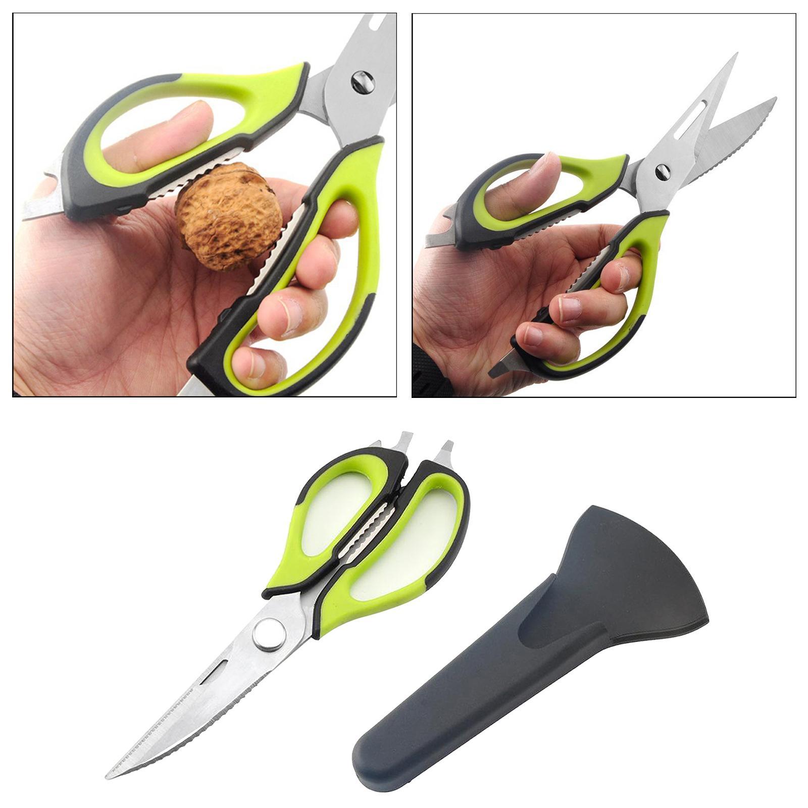 Kitchen Scissors Knife For Fish Chicken Bone Vegetables Cutter Shears Blue