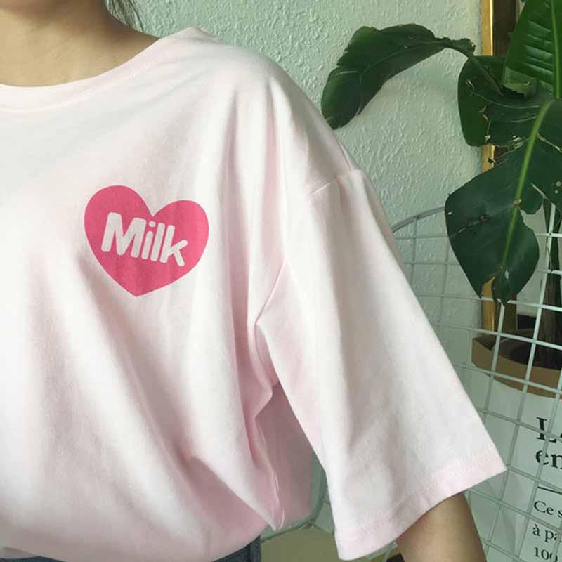 Áo Thun Nữ Ngắn Tay Cổ Tròn In Hoạt Hình