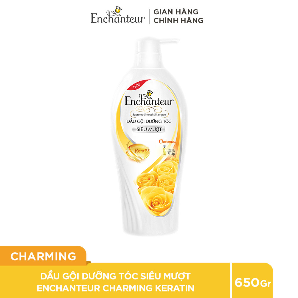 Dầu gội dưỡng tóc siêu mượt Enchanteur Charming/Sensation Keratin 650g