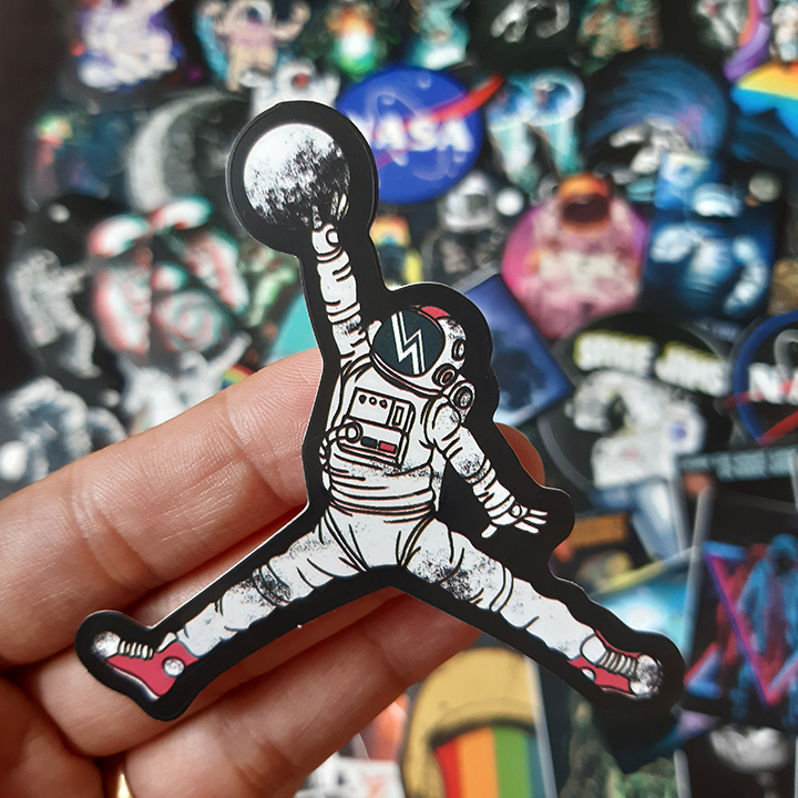 Bộ Sticker dán cao cấp chủ đề NASA - Dùng dán Xe, dán mũ bảo hiểm, dán Laptop