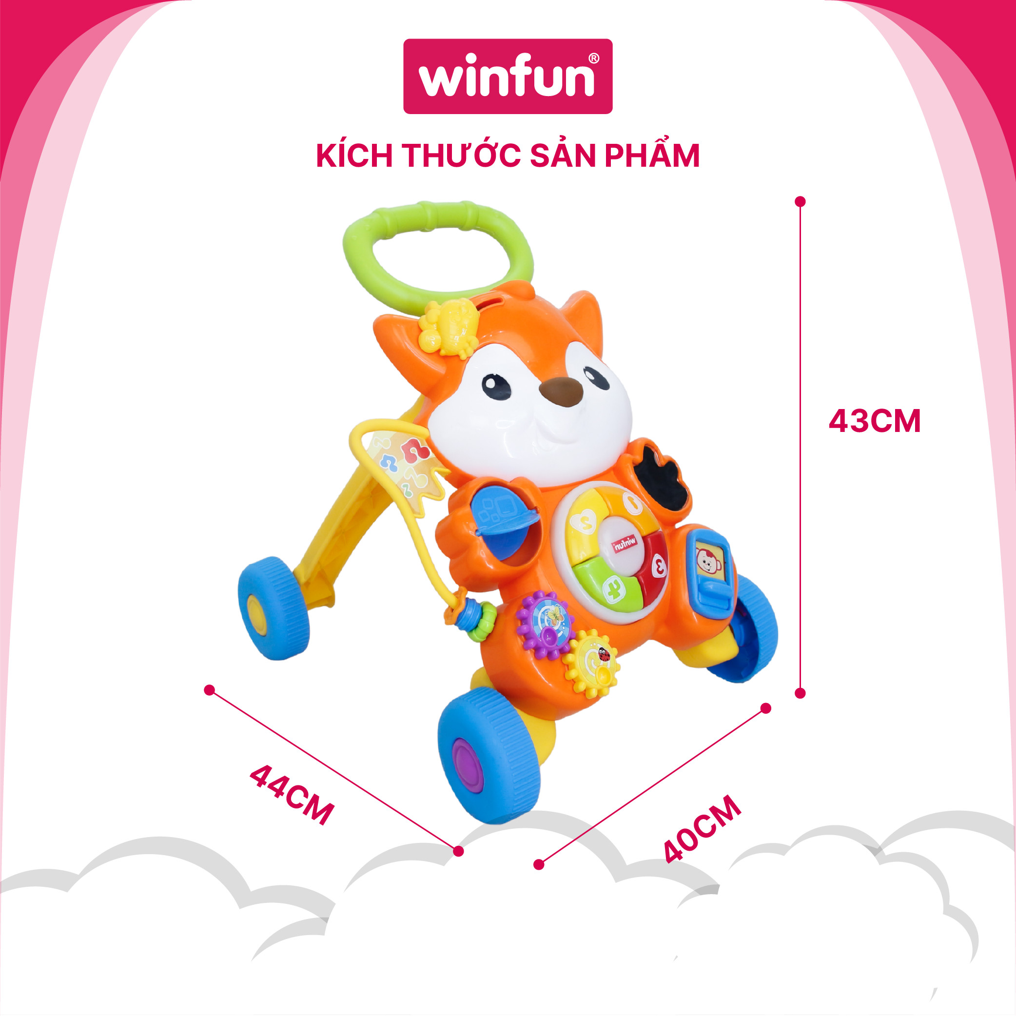 Xe tập đi kèm bàn nhạc cho bé khám phá thế giới Winfun 0878-NL