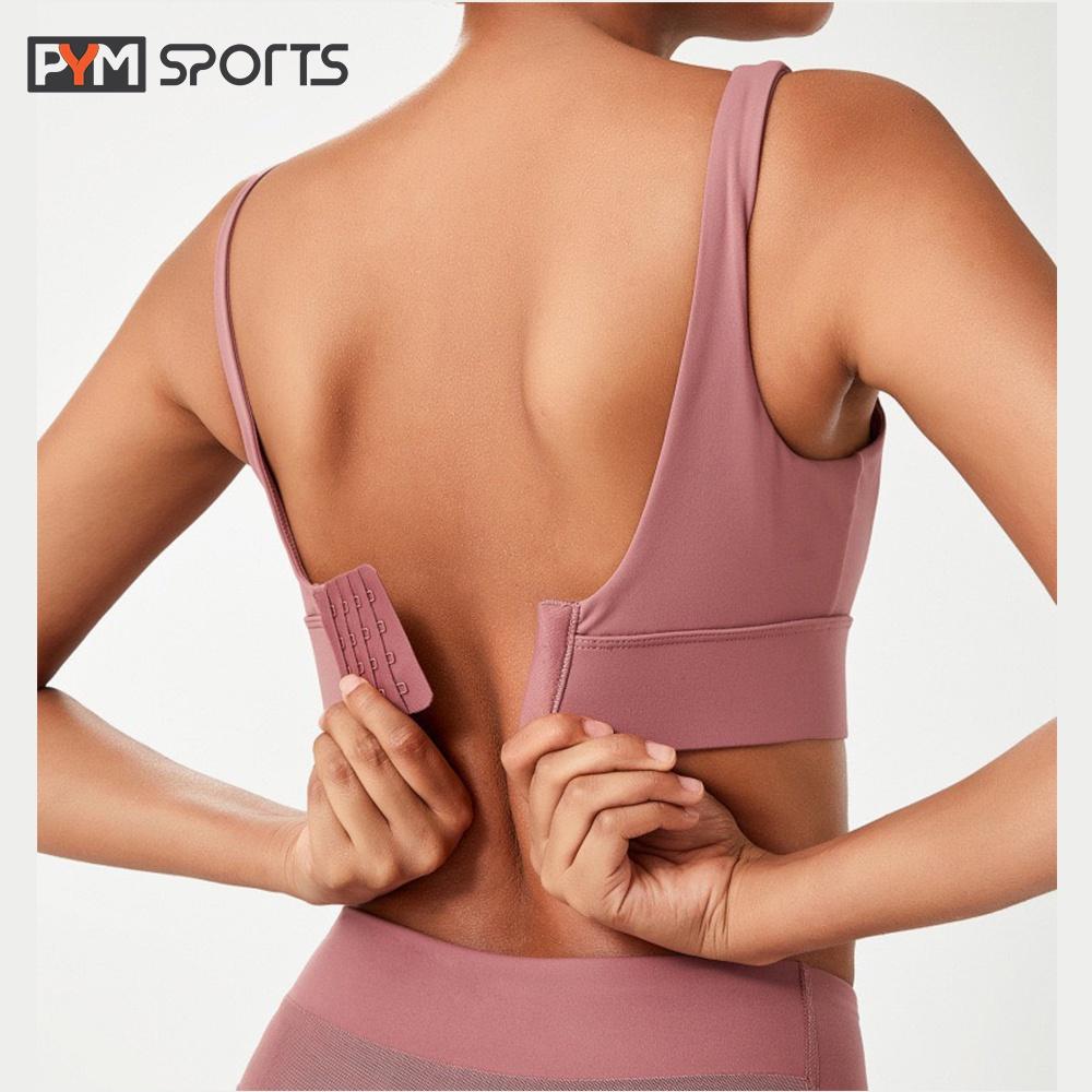 Áo bra tập Yoga - Gym PYMSPORT - PYMBR023 cài sau lưng, mút may cố định chất thun lạnh co giãn tốt nâng đỡ ngực