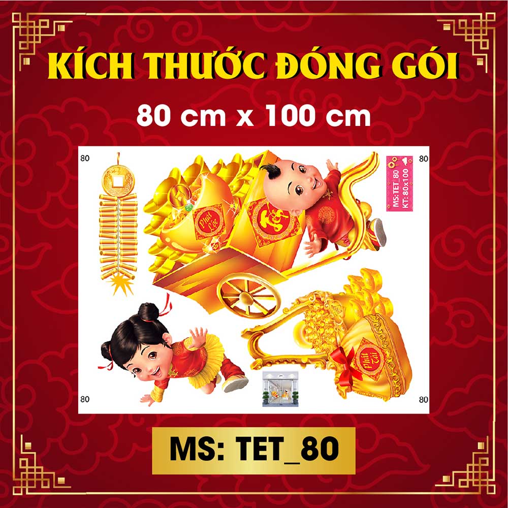 Decal trang trí tết combo số 1