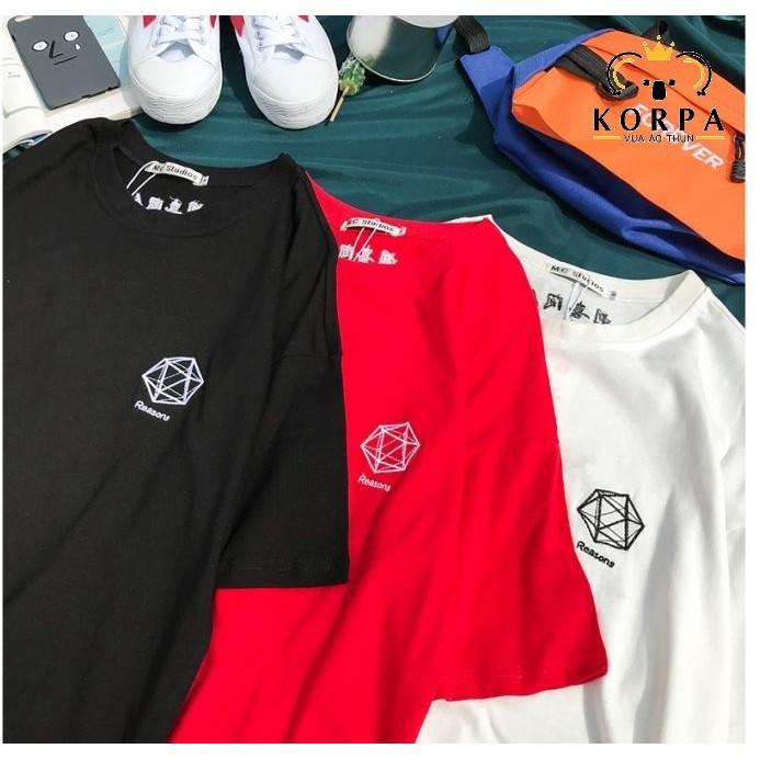 Áo thun tay lỡ form rộng họa tiết hình học - Unisex nam nữ đều mặc được