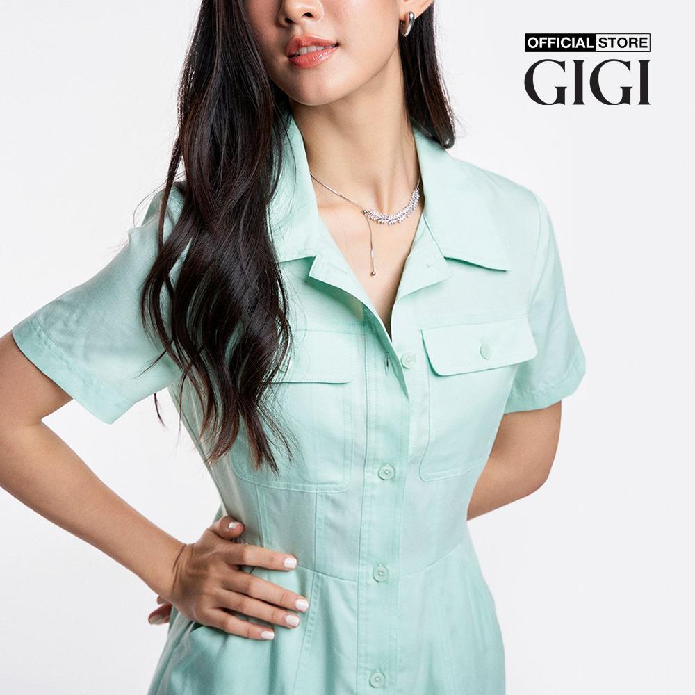 GIGI - Đầm sơ mi mini tay ngắn phối túi trẻ trung G2107D231182