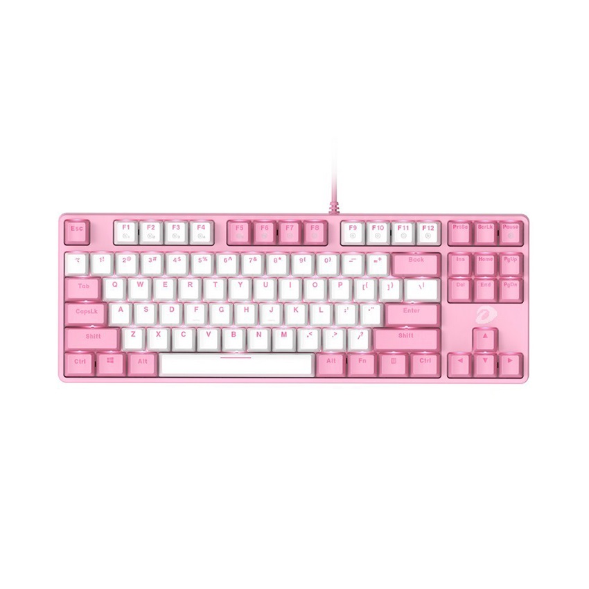 Bàn phím cơ Gaming DareU EK87 Pink White - Hàng Chính Hãng