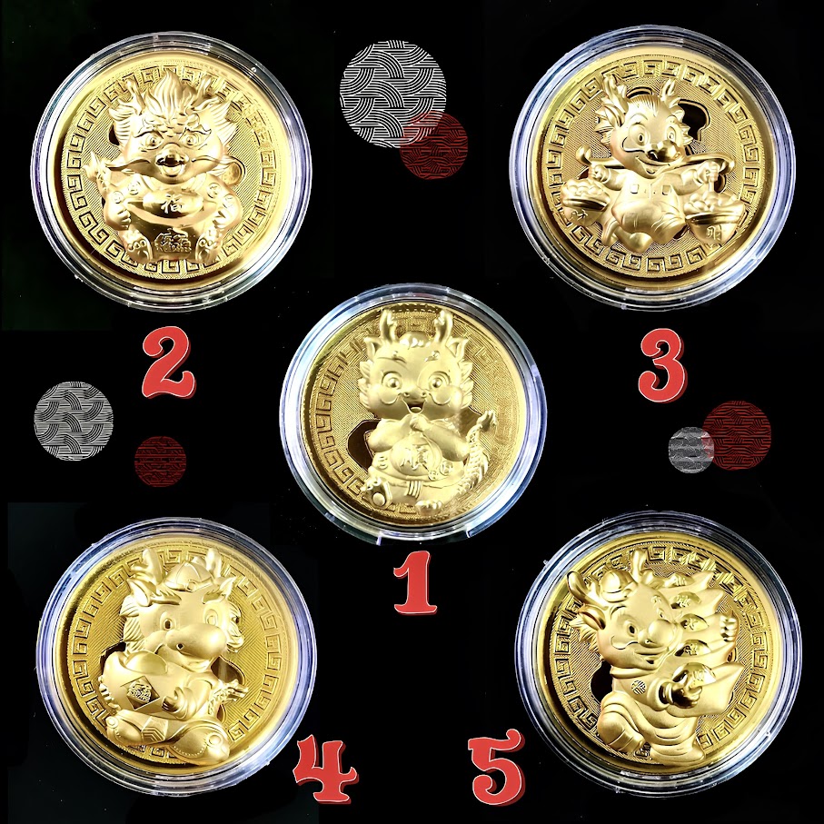 Móc Khoá Đồng Xu Con Rồng Cute - SP007098