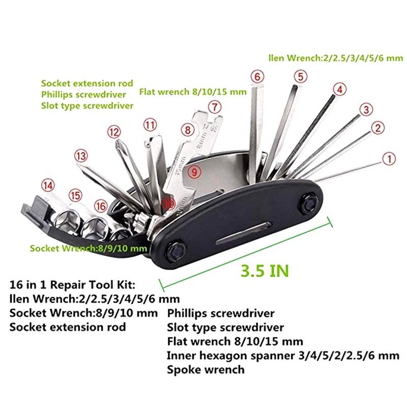 Bộ Dụng Cụ Sửa Chữa Xe Đạp 16 Trong 1 Đa Năng