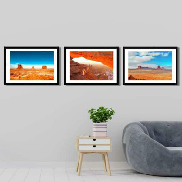 Bộ 3 Tranh Canvas Không Viền Treo Tường Phong Cảnh "Kỳ Quan Sa Mạc" W532