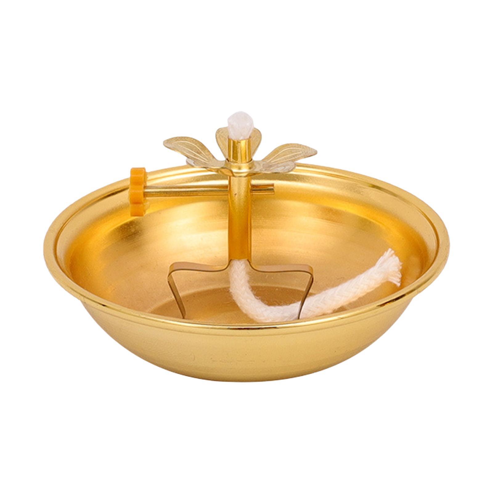 Ghee Lamp Holder Alloy Meditation Tea Light Holder for Desktop Bedroom Decor