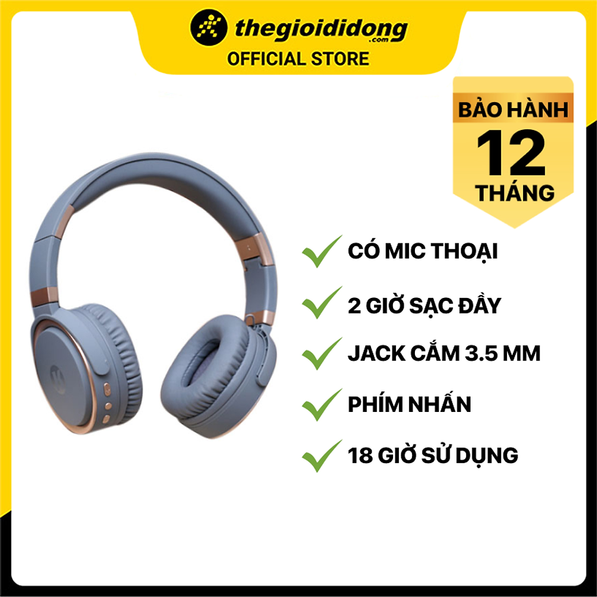 Tai nghe Bluetooth Kanen K6 Xám Gold - Hàng Chính Hãng