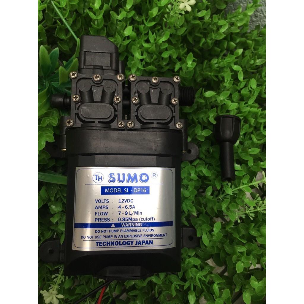 Máy bơm đôi SUMO tăng áp lực nước mini 12V 120W Lưu lượng 9L/phút Tự động hút và ngắt nước sử dụng cho bộ tưới phun sươn