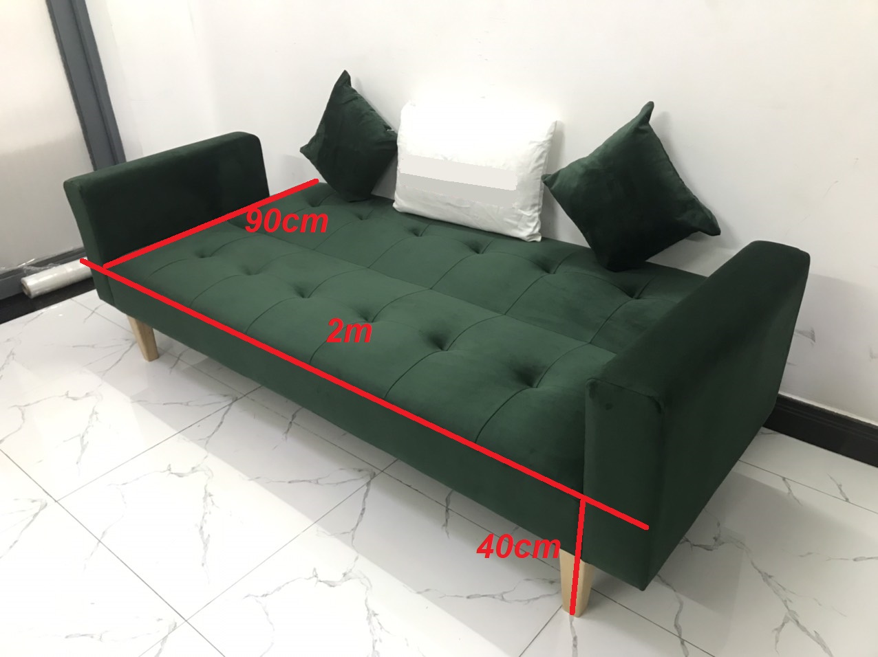 Ghế dài 2mx90 sofa bed tay vịn phòng khách salon linco14