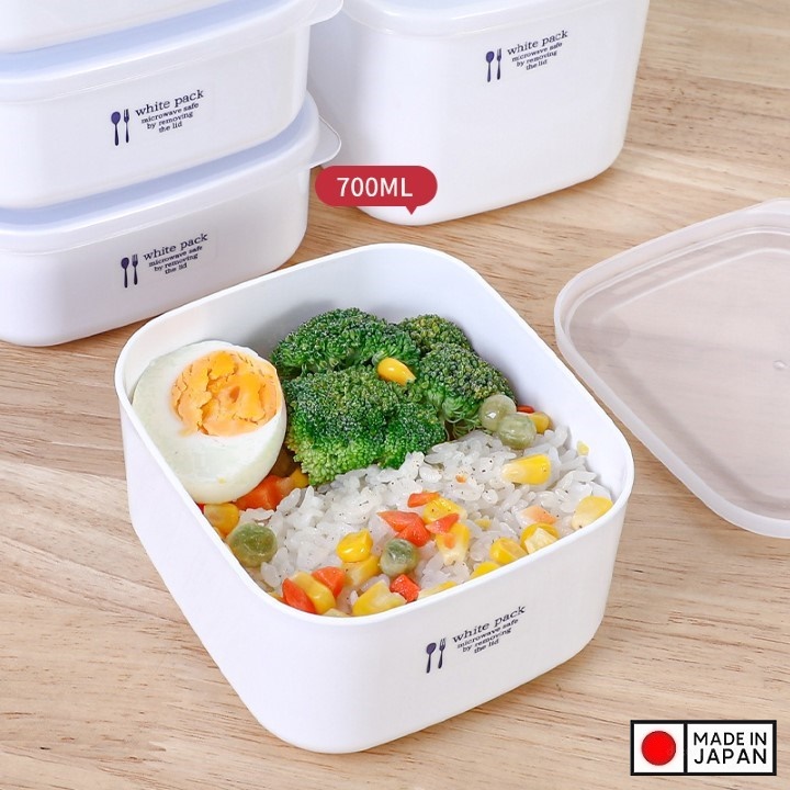 Bộ 3 hộp đựng thực phẩm sạch, đồ khô bằng nhựa PP cao cấp 700mL - Hàng nội địa Nhật
