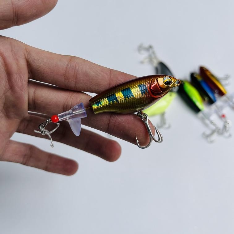 Mồi giả câu lure cá đuôi xoay mini 6,5cm / 6gr Phukiencaulure25 mồi câu lure có đuôi xoay tạo hiệu ứng dẫn dụ cá cực tốt