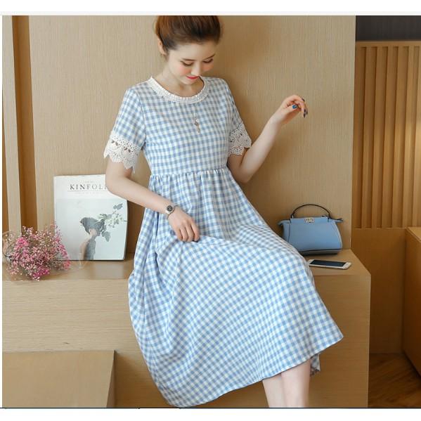 ĐẦM BẦU VÁY BẦU CÔNG SỞ CA RÔ XANH BIỂN
