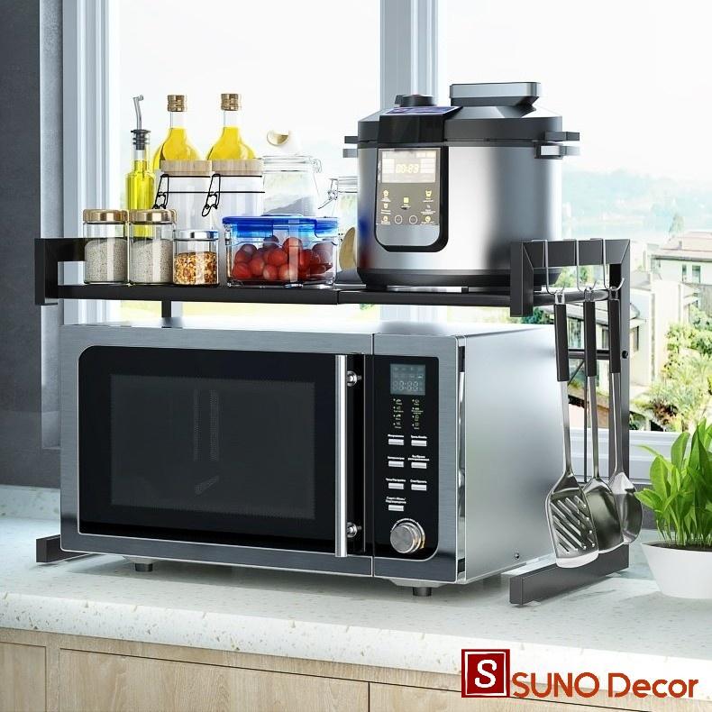Kệ Để Lò Vi Sóng 2 Tầng Cao Cấp Tự Thay Đổi Kích Thước,Thép Chống Gỉ, Phù Hợp Mọi Loại Lò Vi Sóng