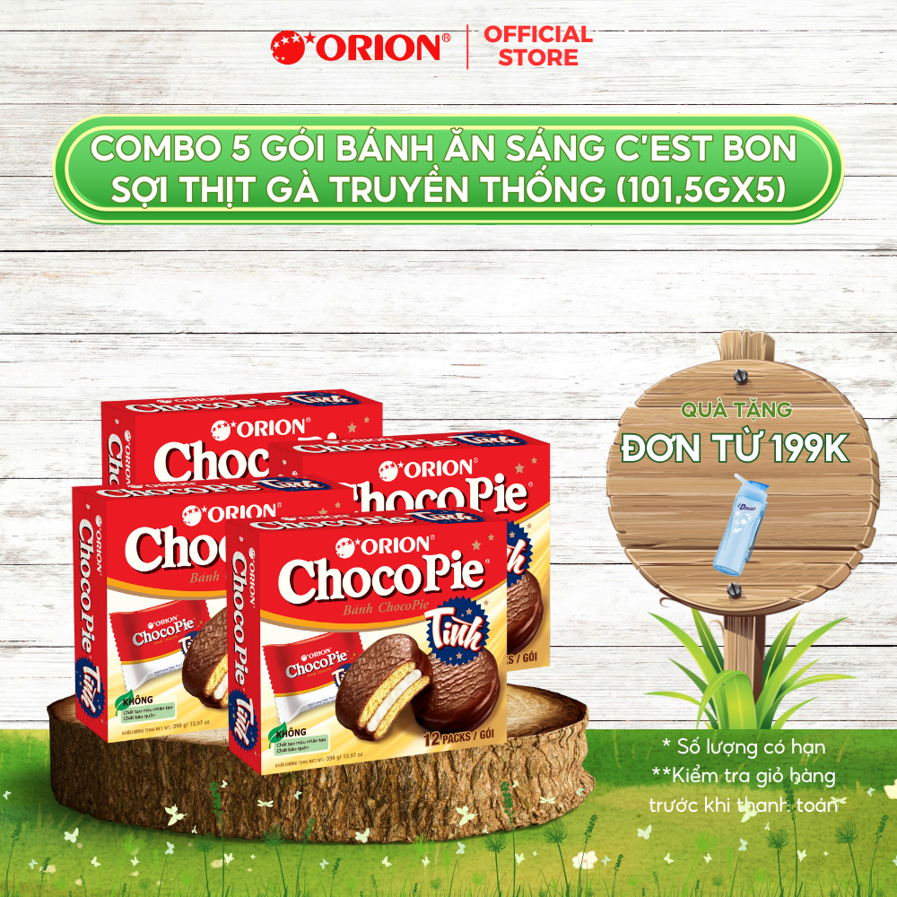 Combo 4 Hộp Bánh ChocoPie Tình ORION vị truyền thống 396G