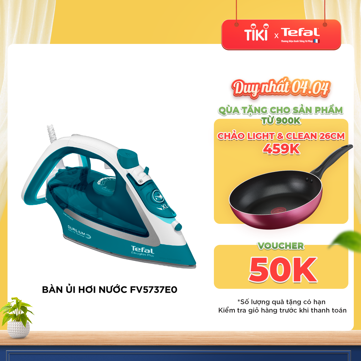 Bàn ủi hơi nước Tefal FV5737E0-2500W, sản xuất tại Pháp - Hàng chính hãng