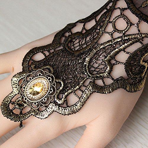 Nữ Vintage Lông Vũ Ren Fingerless Dài Găng Tay Co Giãn Cổ Tay Vòng Tay Cho Đám Cưới Tiệc Hóa Trang Halloween