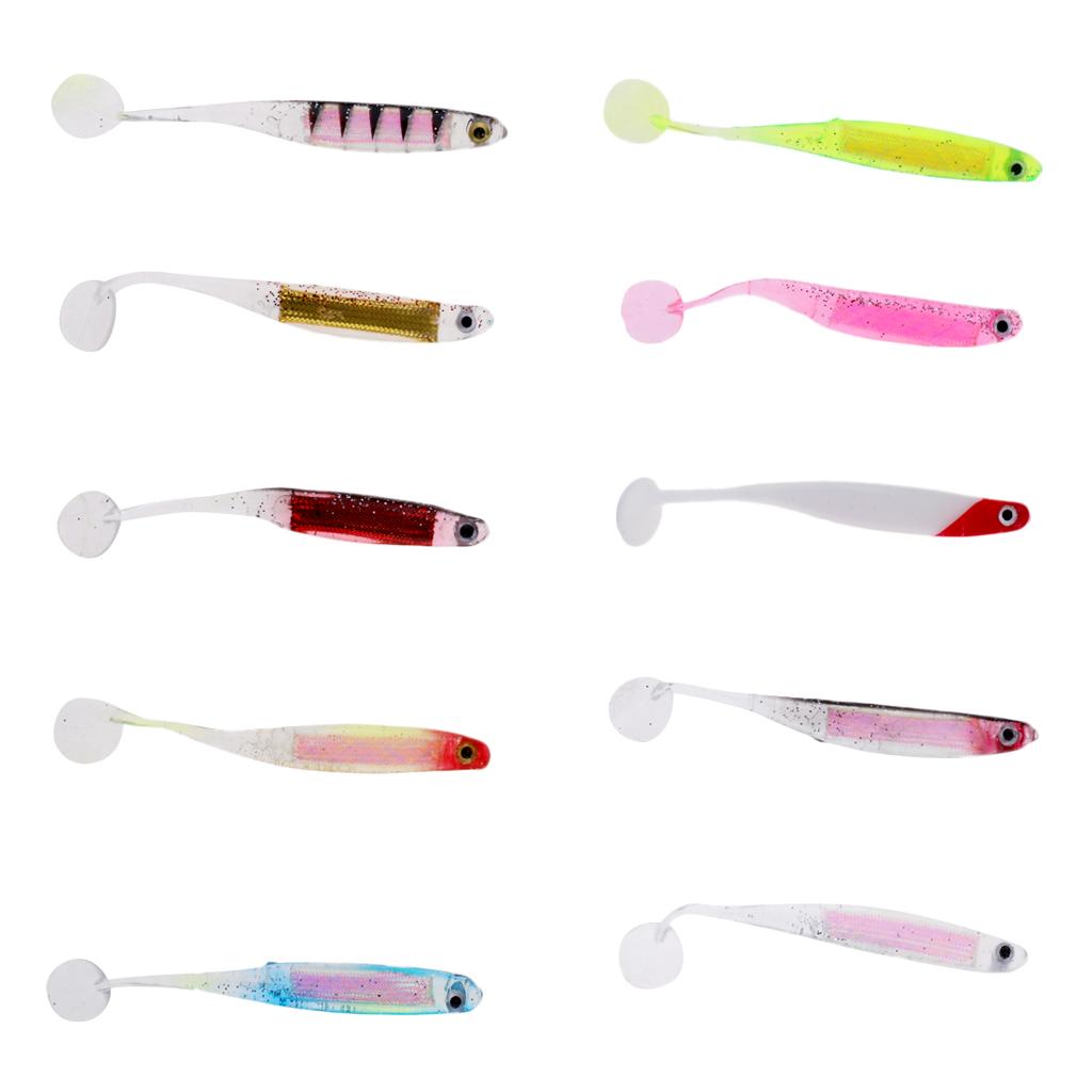 10Pcs/Bag T Tail Soft Baits Fishing Lures Kit Worms Lures Swimbait 10cm/5g