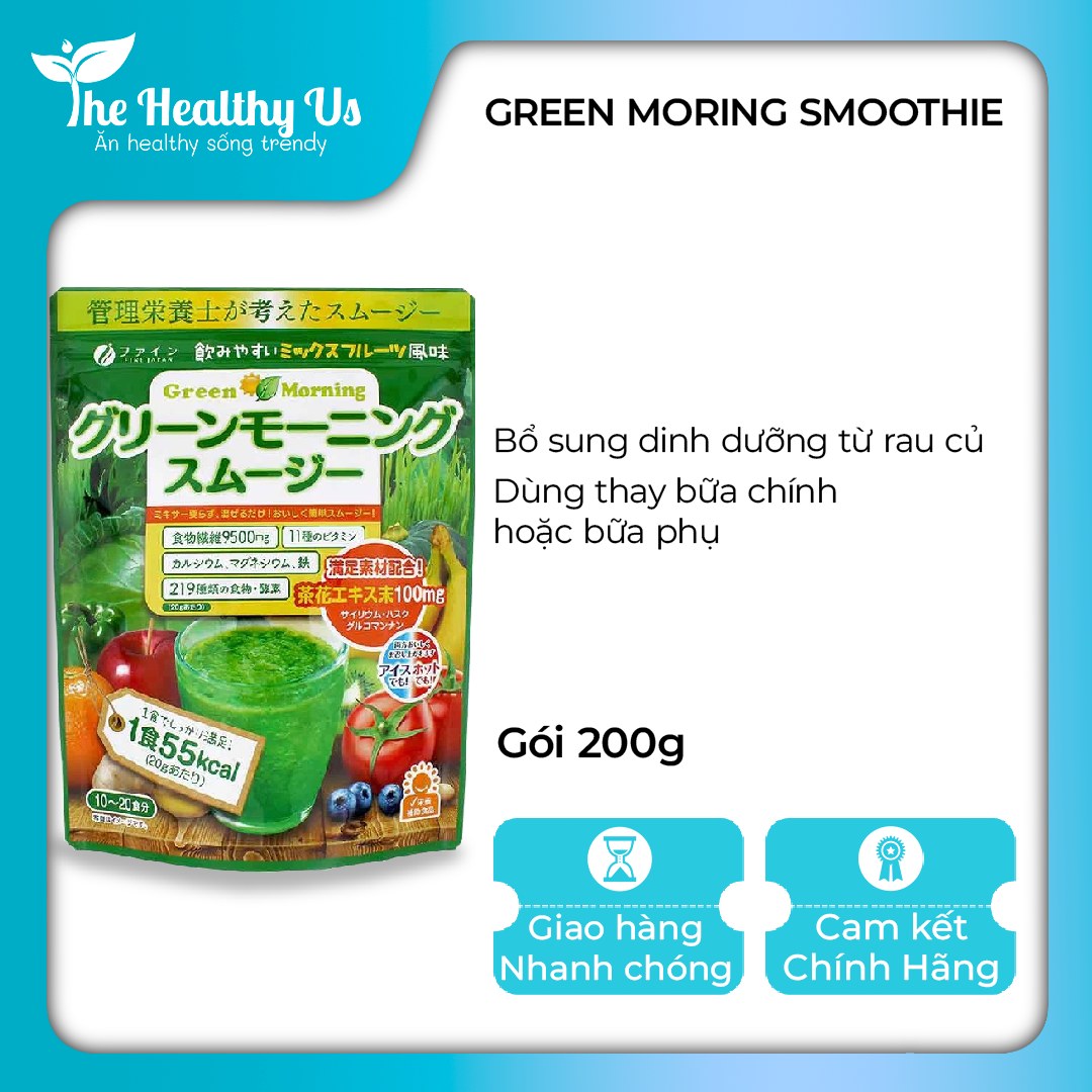 Bột lúa mạch và rau củ Green Morning Smoothie Fine Japan  - 200G