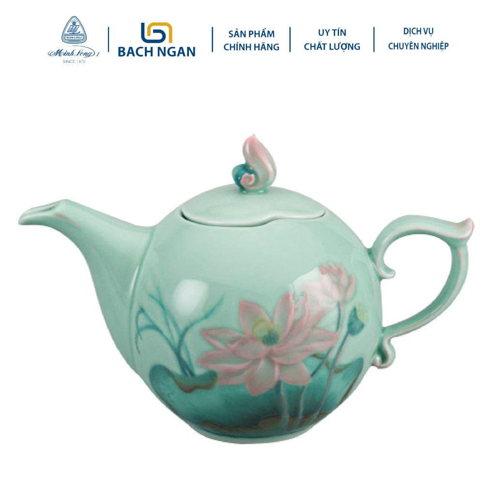 Bộ trà 0.7L Sen Màu - Gốm sứ cao cấp Minh Long I