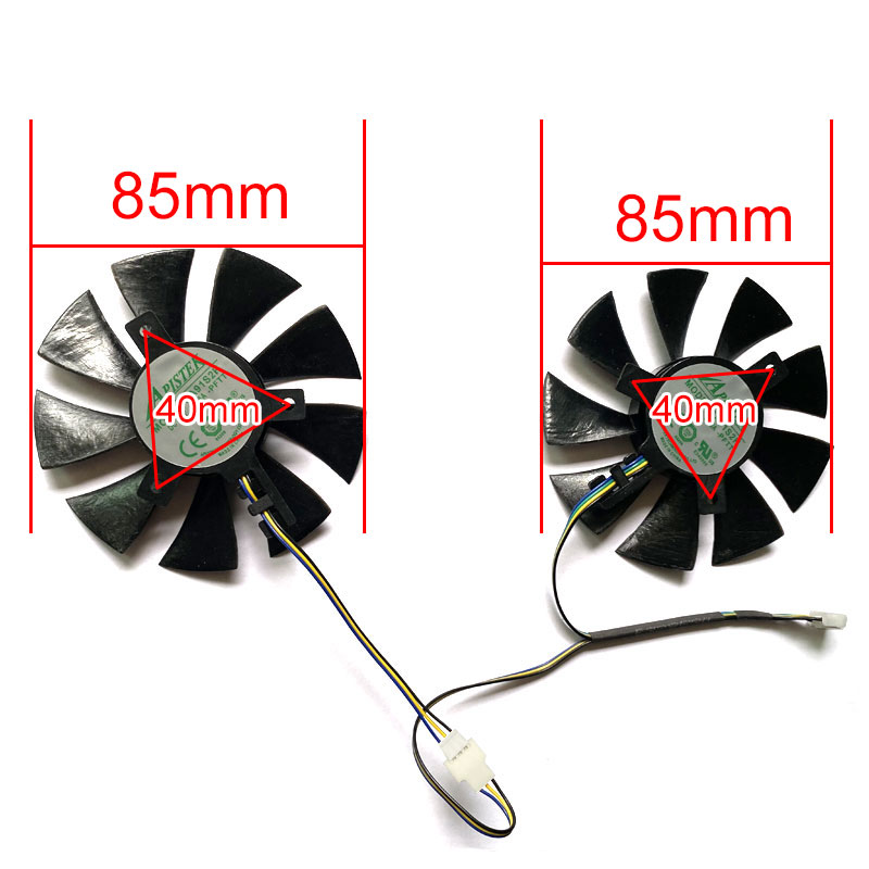 NEW 2PCS 85MM GA91S2H 4PIN DC 12V 0.35A GTX1060 GPU Fan For GeForce GTX 1060 AMP Edition GTX 1070 Mini Graphics Card Fans