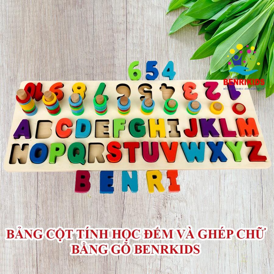 bảng ghép chữ cái   Từ 250K  Bảng Cột Tính Học Đếm Và Ghép Chữ Cái Tiếng Anh In Hoa Nổi Bằng Gỗ Cho Bé