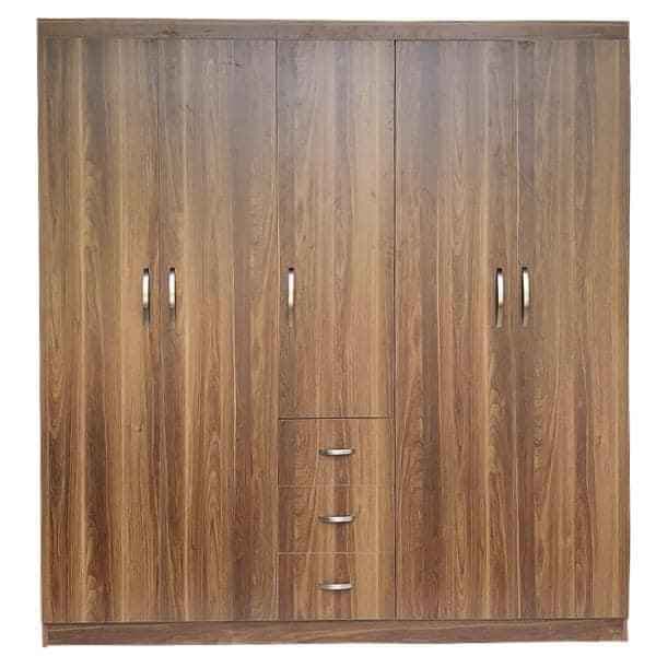 Tủ đựng quần áo bằng gỗ MDF 5 cánh màu nâu 2m