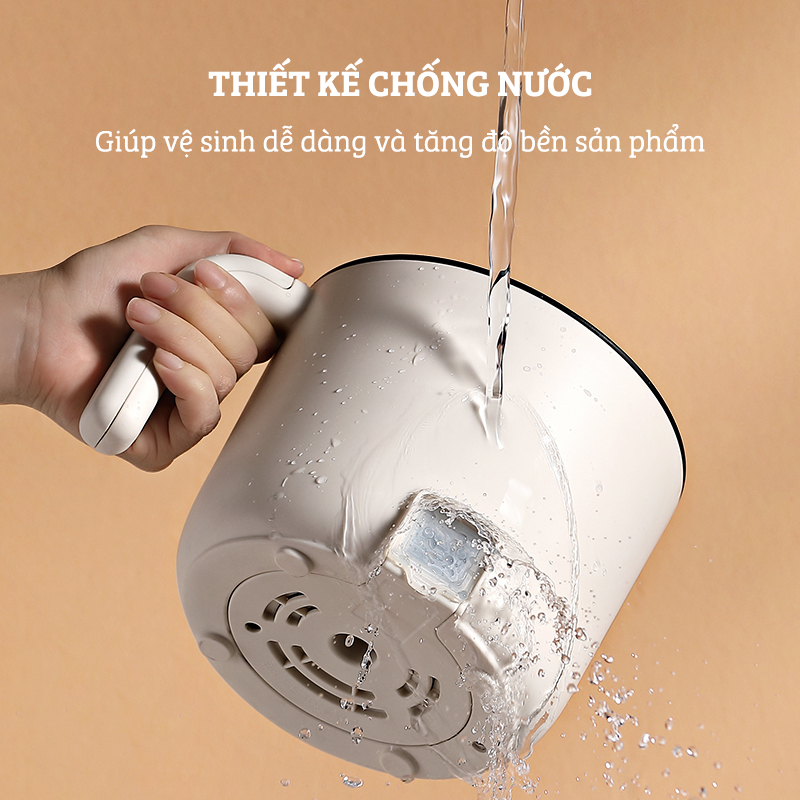 Nồi Lẩu Điện Mini 2 Mức Nhiệt - Ca Nấu Mì Điện Đa Năng DAMAS DK-8012 - Hàng Chính Hãng