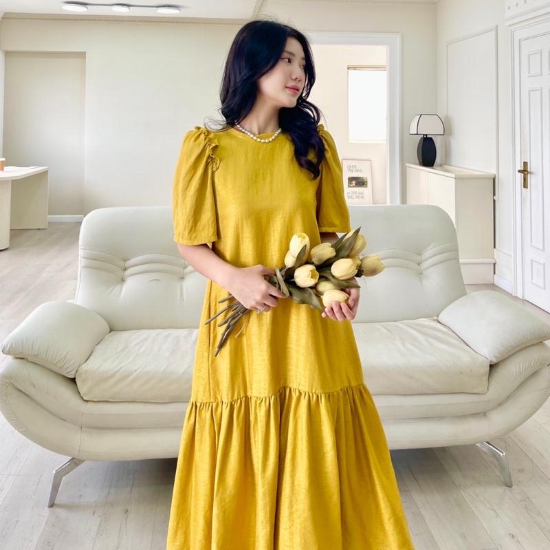 LISA DRESS Đầm suông tay phồng nhũ