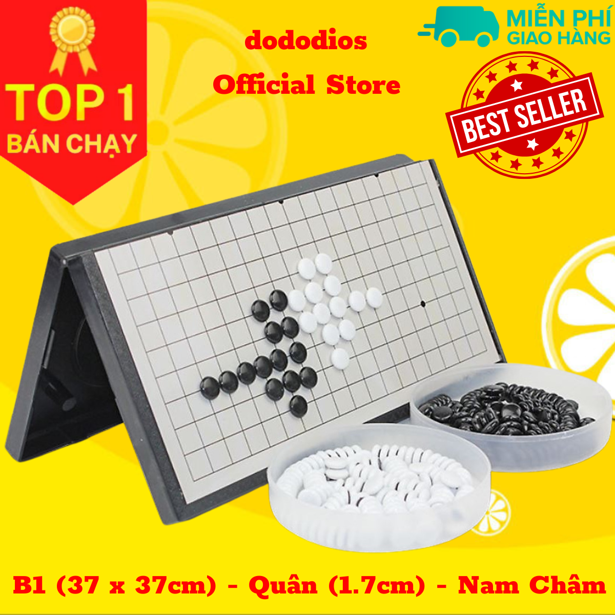 Cờ vây nam châm 19 dòng, 180 đen + 181 trắng, quân cờ đường kính 1.7cm, cao 0.5cm - Hãng dododios - B1