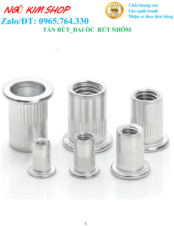 TÁN RÚT_ ĐAI ỐC RÚT NHÔM M3 -> M10