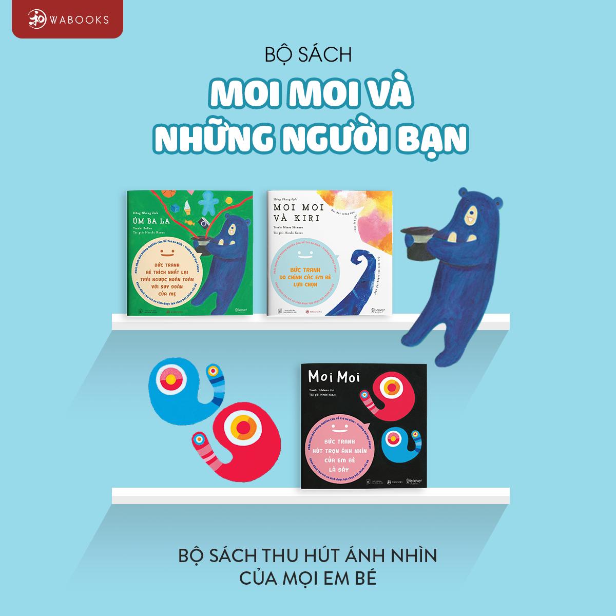 Sách Ehon bảo hành chính hãng - Set 3 cuốn Moi Moi và những người bạn - Dành cho trẻ từ 0-2 tuổi