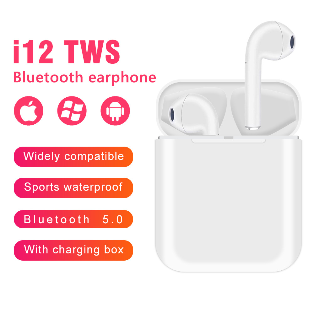 Tai nghe Bluetooth Inpods 12 - Cảm biến vân tay, chống nước,màu sắc đa dạng- 5 màu sắc lựa chọn