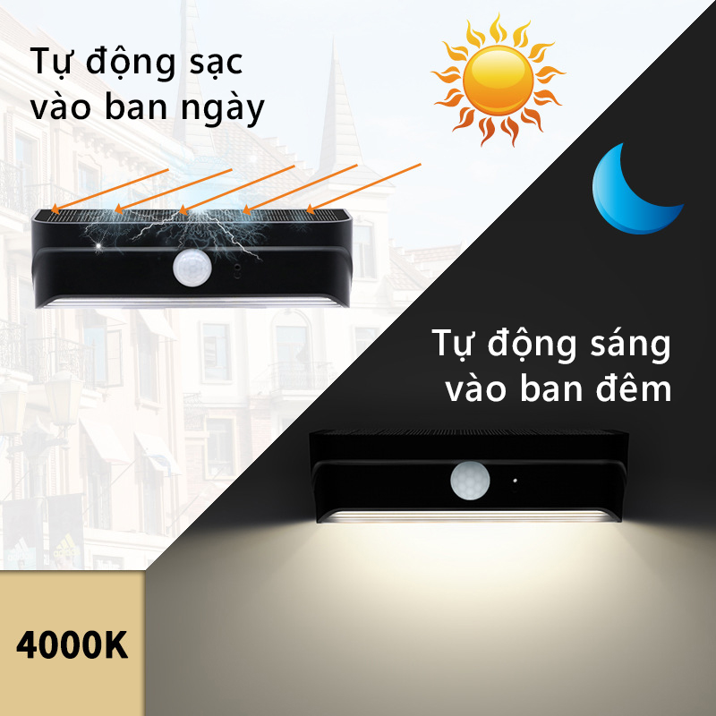 Đèn trang trí năng lượng mặt trời Gắn tường, tích kiệm điện, bóng siêu sáng, chống thấm nước - DA3106