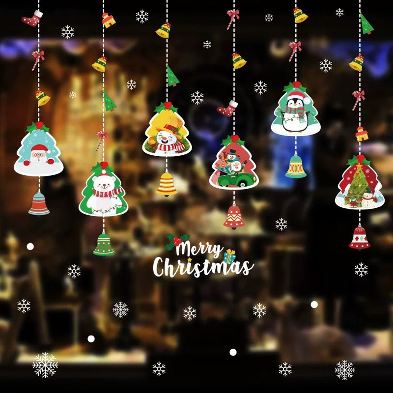 DECAL TRANG TRÍ NOEL HÍT TĨNH ĐIỆN TRANG TRÍ GIÁNG SINH - CÂY THÔNG IN HÌNH HYC45