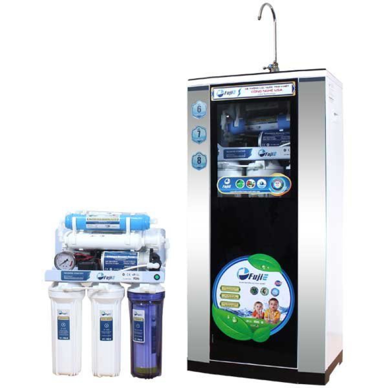 Máy Lọc Nước Tinh Khiết 7 Cấp Lọc RO Thông Minh FujiE RO-07 Kèm Tủ Cường Lực - Giao Màu Ngẫu Nhiên - Hàng Chính Hãng