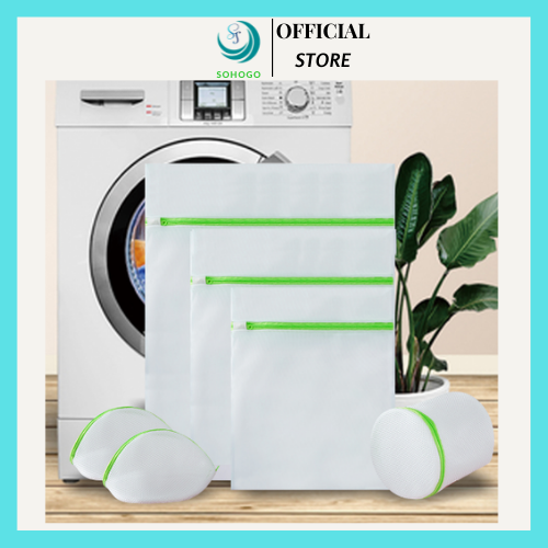 Bộ 6 túi giặt đồ đa năng- Túi lưới đựng đồ lót, tất vớ bảo vệ quần áo- Túi giặt đa năng đủ kích thước- Bộ 6 túi giặt đồ và đồ lót có dây kéo