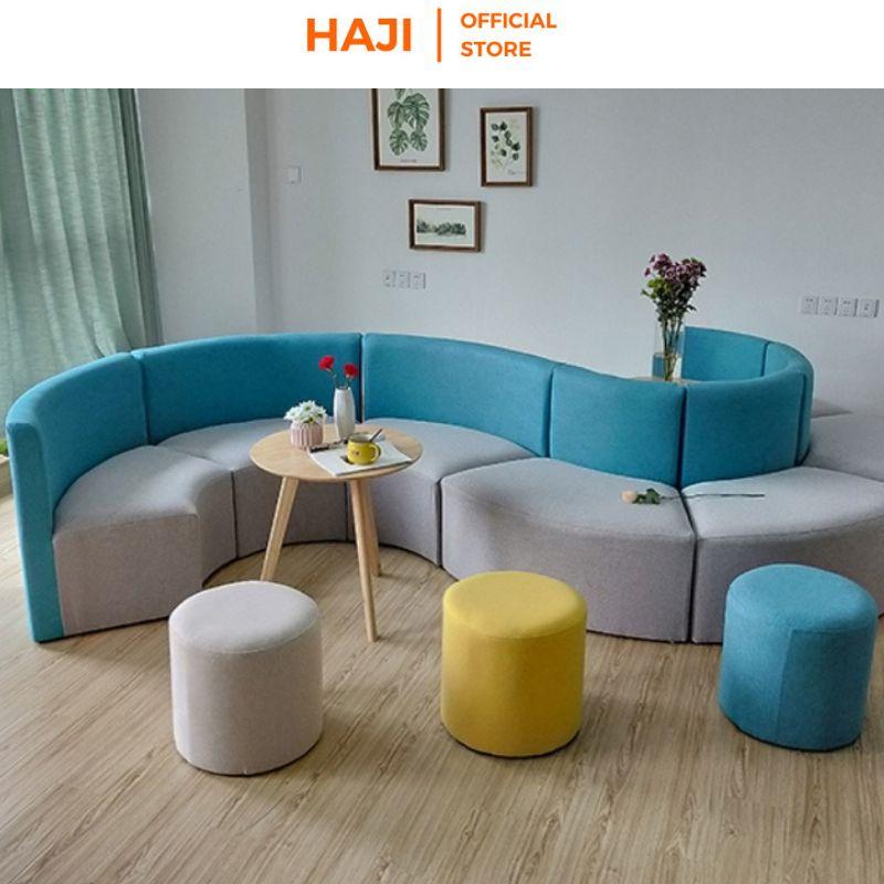 Ghế đôn sofa HAJI chân ghế chống trượt không gây trầy xước sàn nhà, Ghế đôn mini đa năng nhiều màu lưạ chọn D14