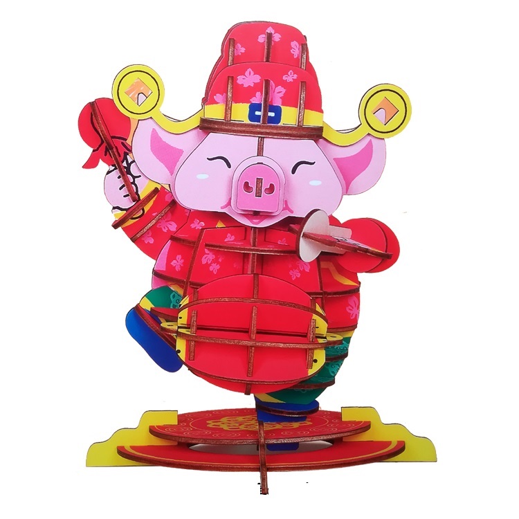 Đồ chơi lắp ráp gỗ 3D Mô hình Heo Vàng Golden Pig