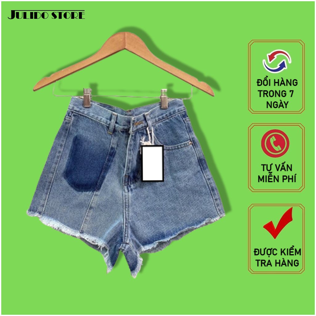 Quần short nữ lưng cao Julido S11 chất jean, một màu, ba kích thước thời trang trẻ trung