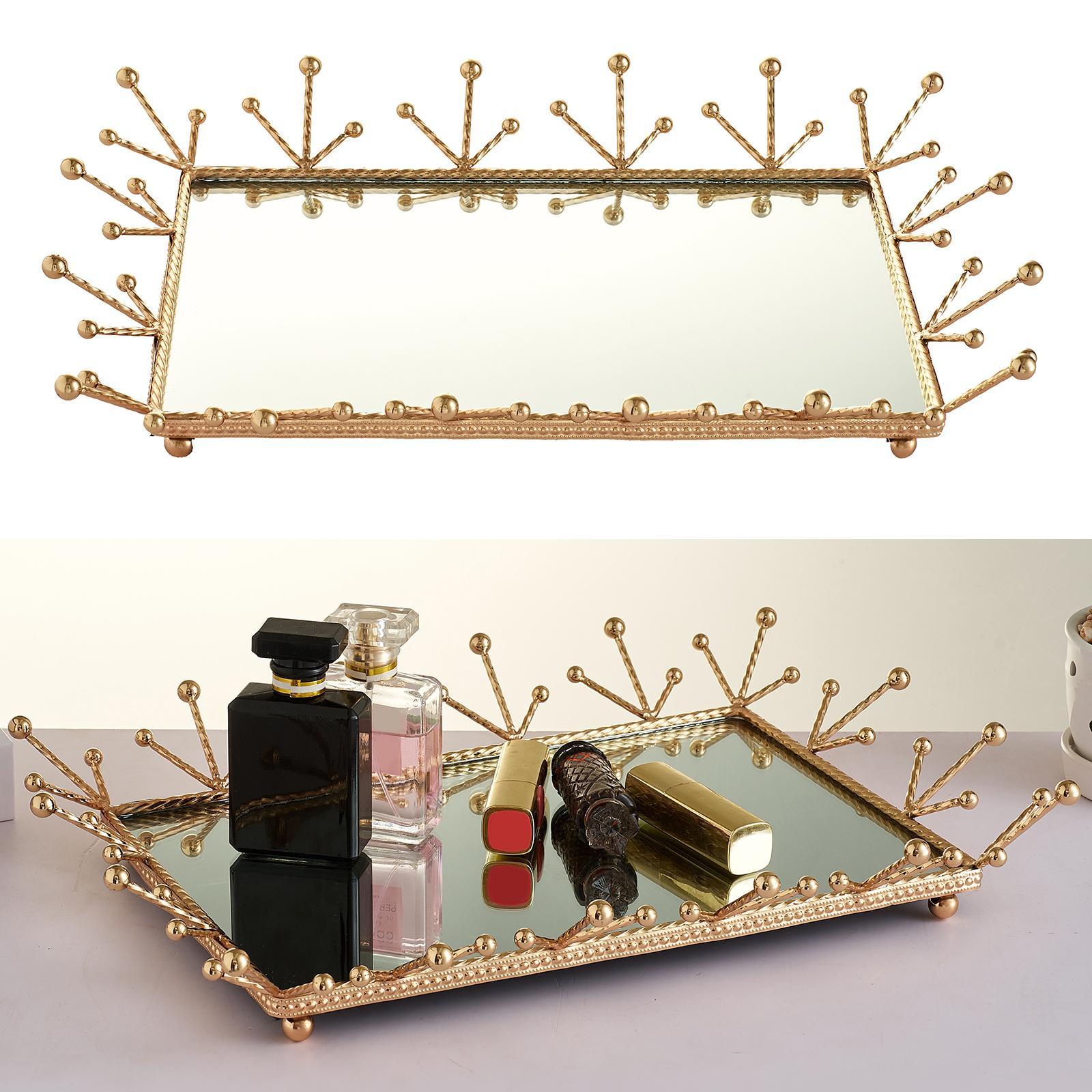 Cosmetic Makeup Display Organizer Mirror Vanity Jewelry Trinket Storage Holder