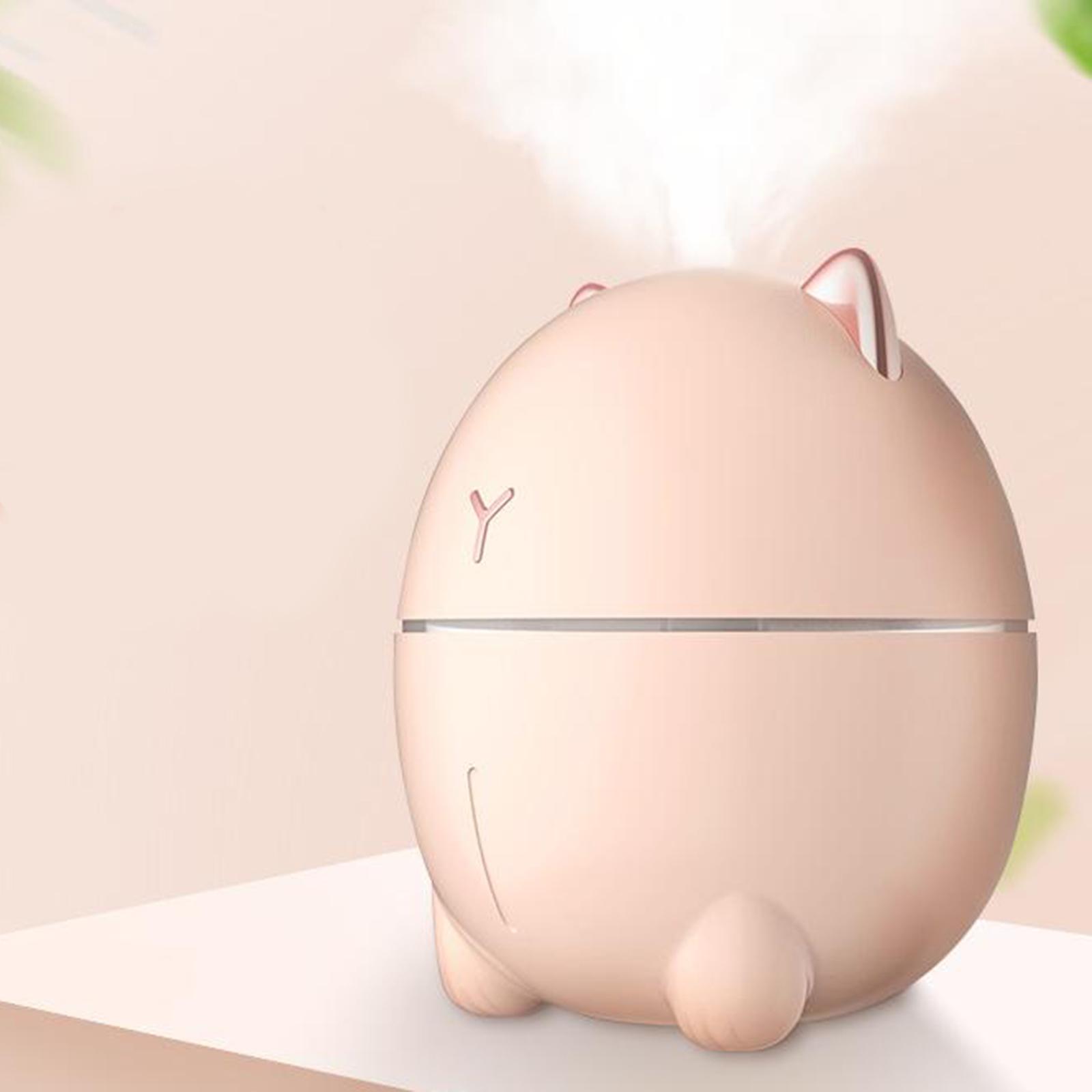 Warm  Mini Air Humidifier 200ml for Desktop Study Living Room White