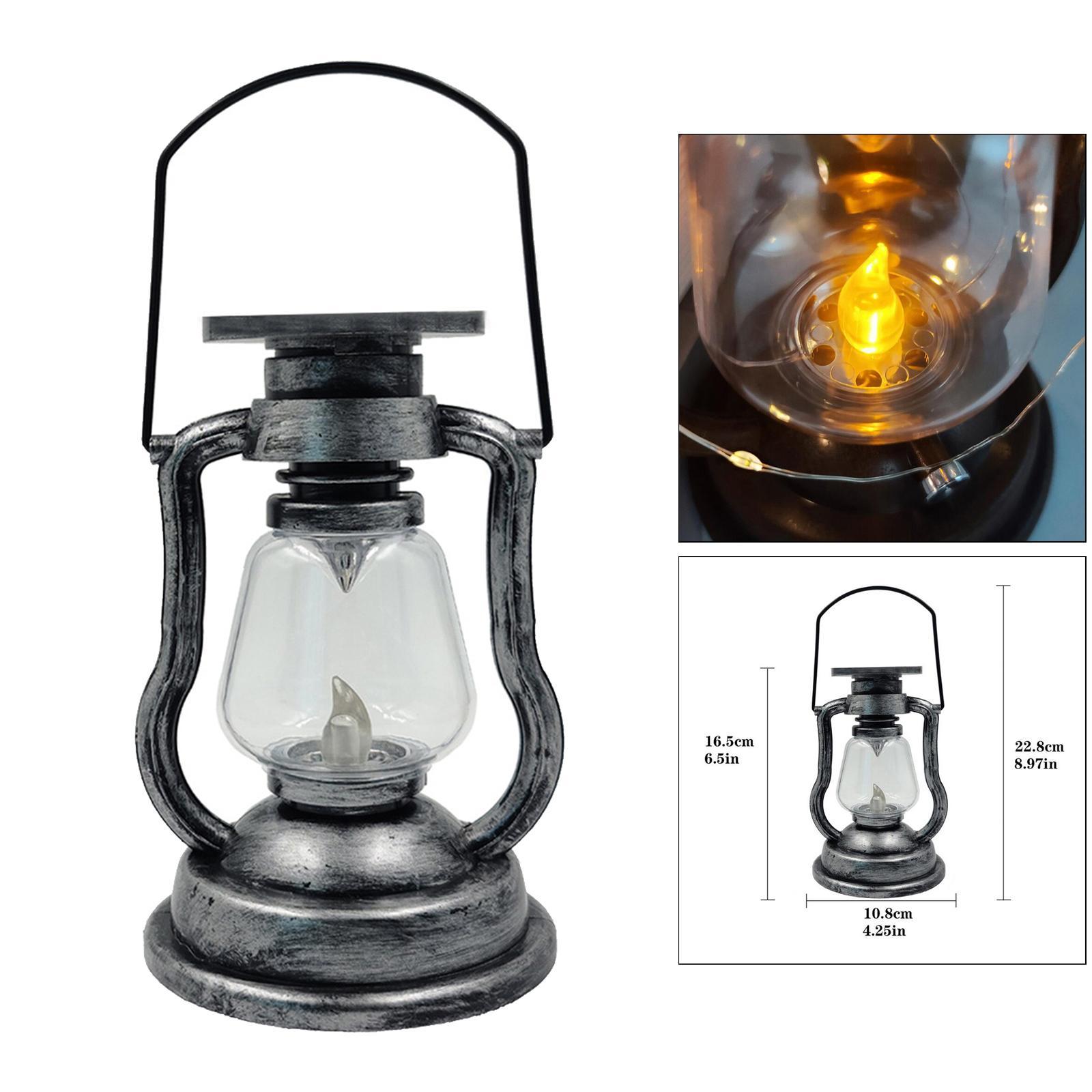 Vintage Style Solar LED Camping Lantern Hanging Light Lamp