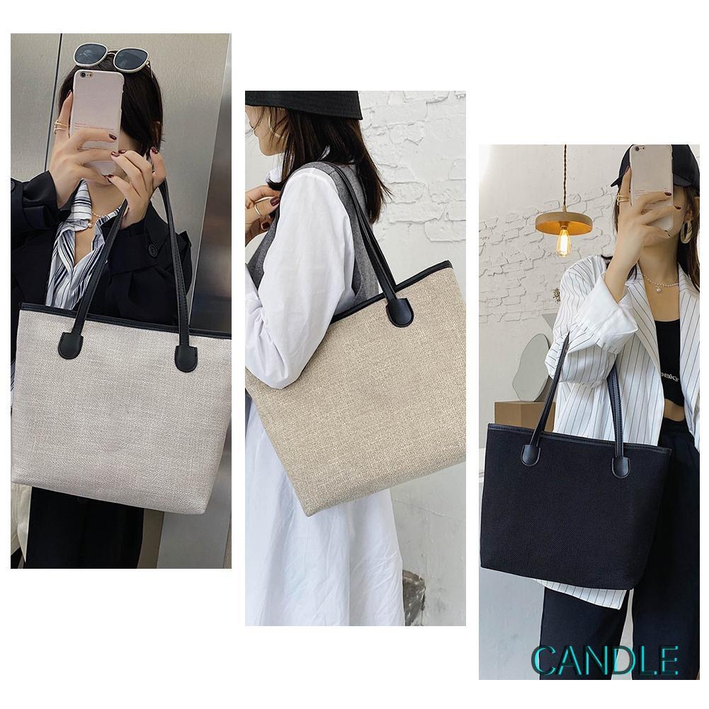 Túi Xách Tay Bằng Vải Canvas Cỡ Lớn Tiện Dụng Dành Cho Nữ