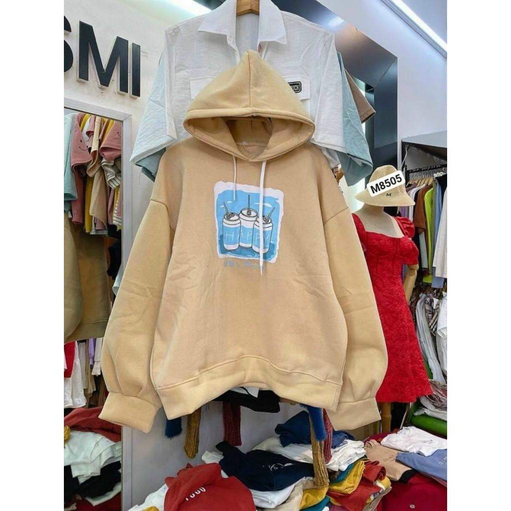 Áo Khoác Hoodie Nỉ Bông in Coffee - Form Rộng Unisex Nam Nữ Ulzzang KUN