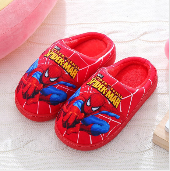 Dép Bông Siêu Ấm Chống Trơn Trượt Cho Bé Hình Siêu Nhân Spider Man - Đi Trong Nhà- Hàng Loại 1- Chính Hãng MINIIN